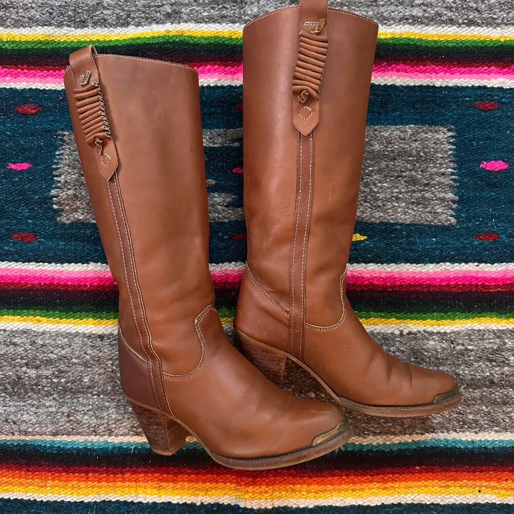 Vintage 70's Zodiac Leather Heeled Boots